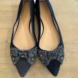 Tory Burch Black Embellished Flats